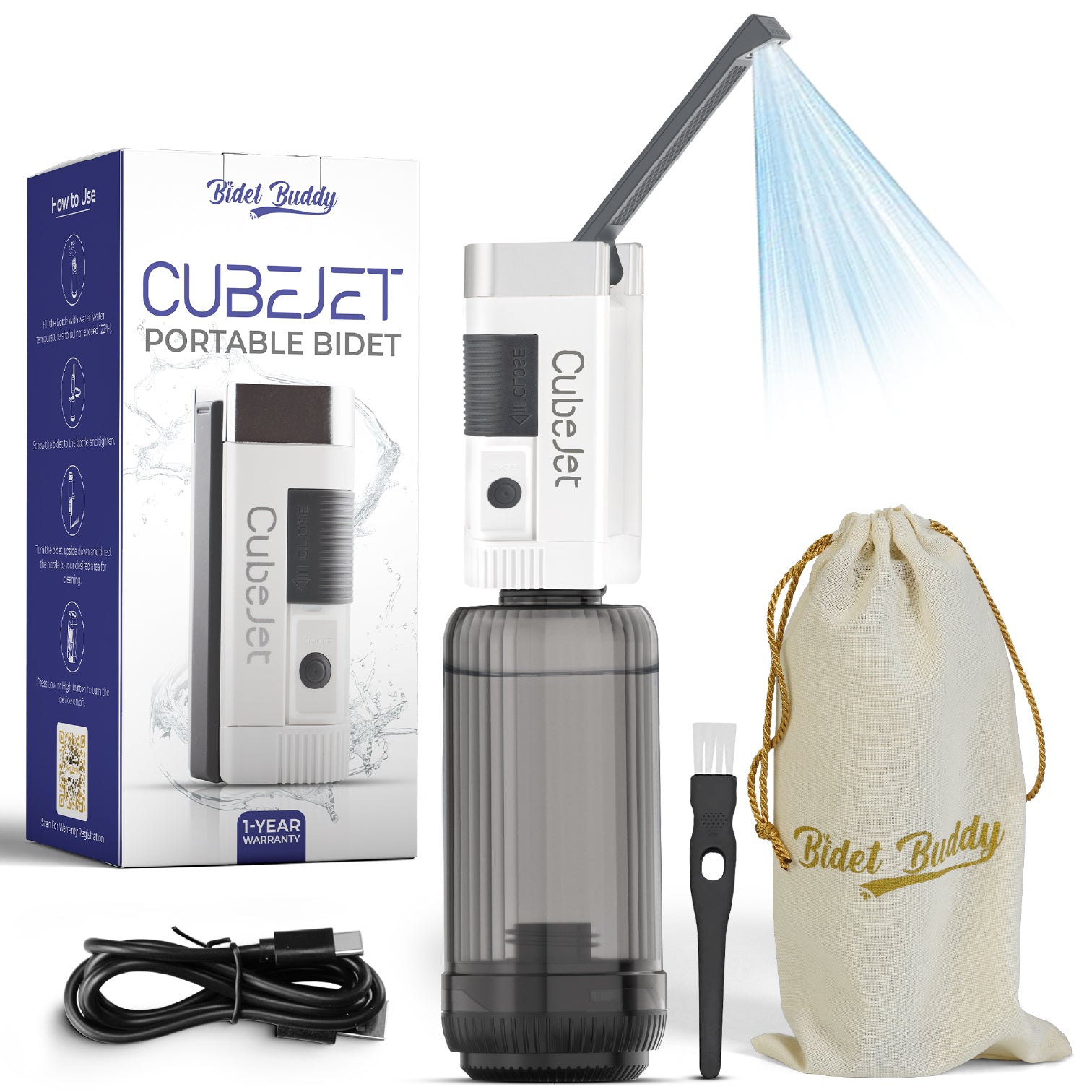 CubeJet rechargeable portable bidet by Bidet Buddy