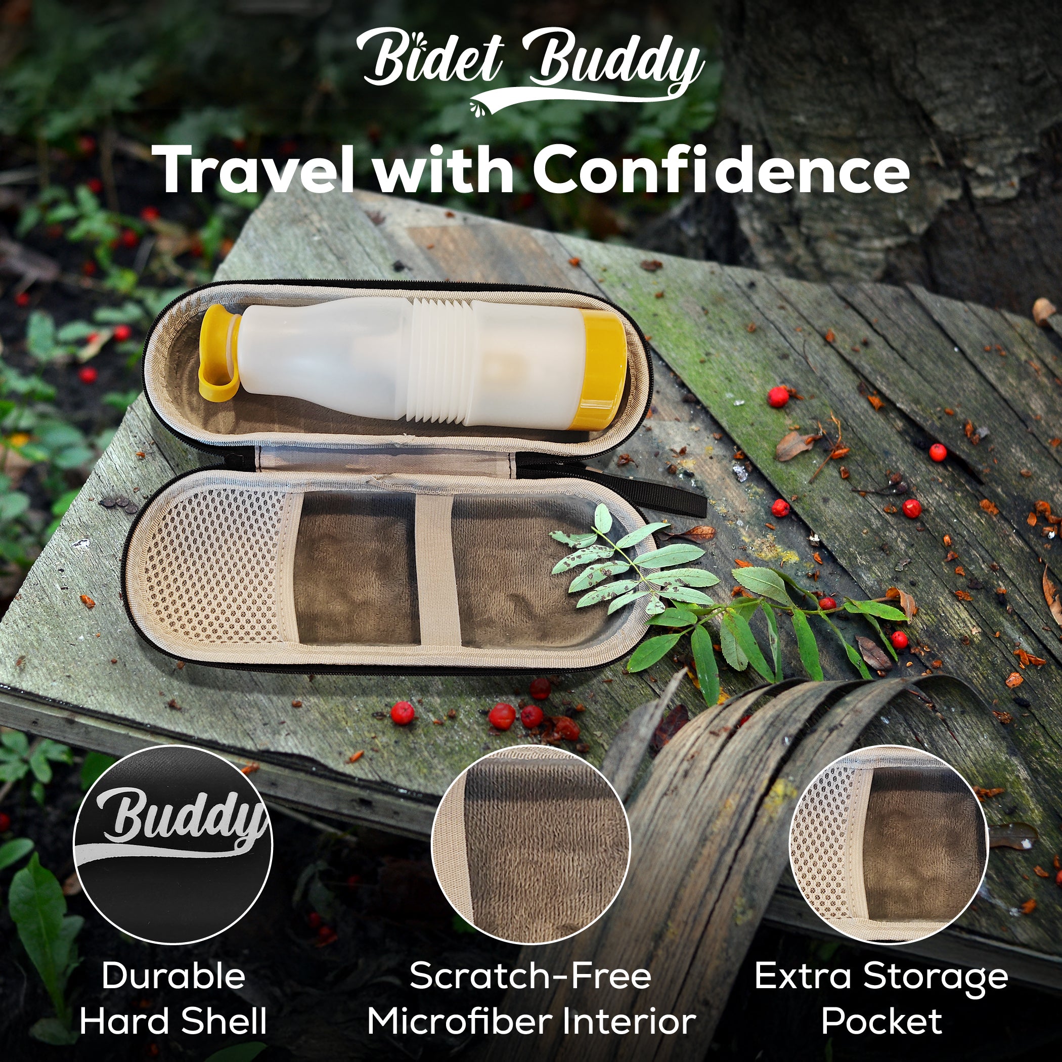 Premium large travel case for Bidet Buddy portable bidets