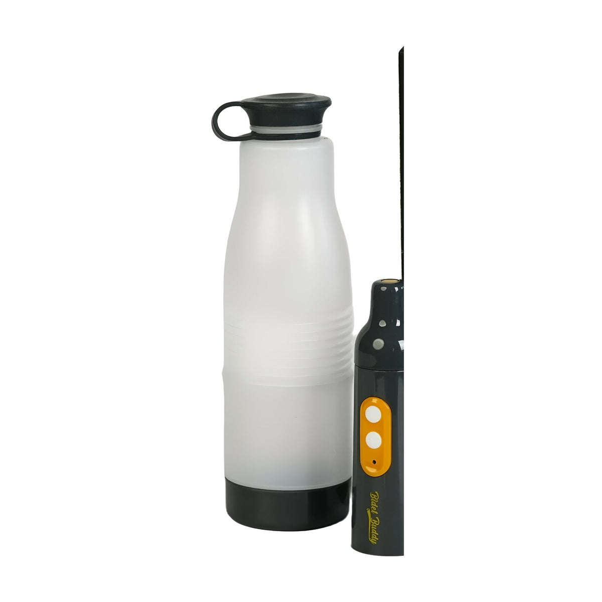 PureJet Portable Bidet in Obsidian Drift black with bottle