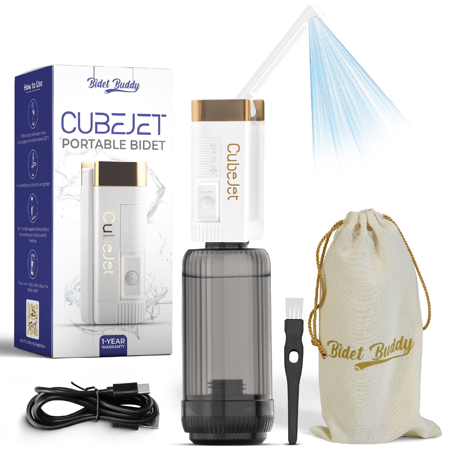 CubeJet rechargeable portable bidet by Bidet Buddy
