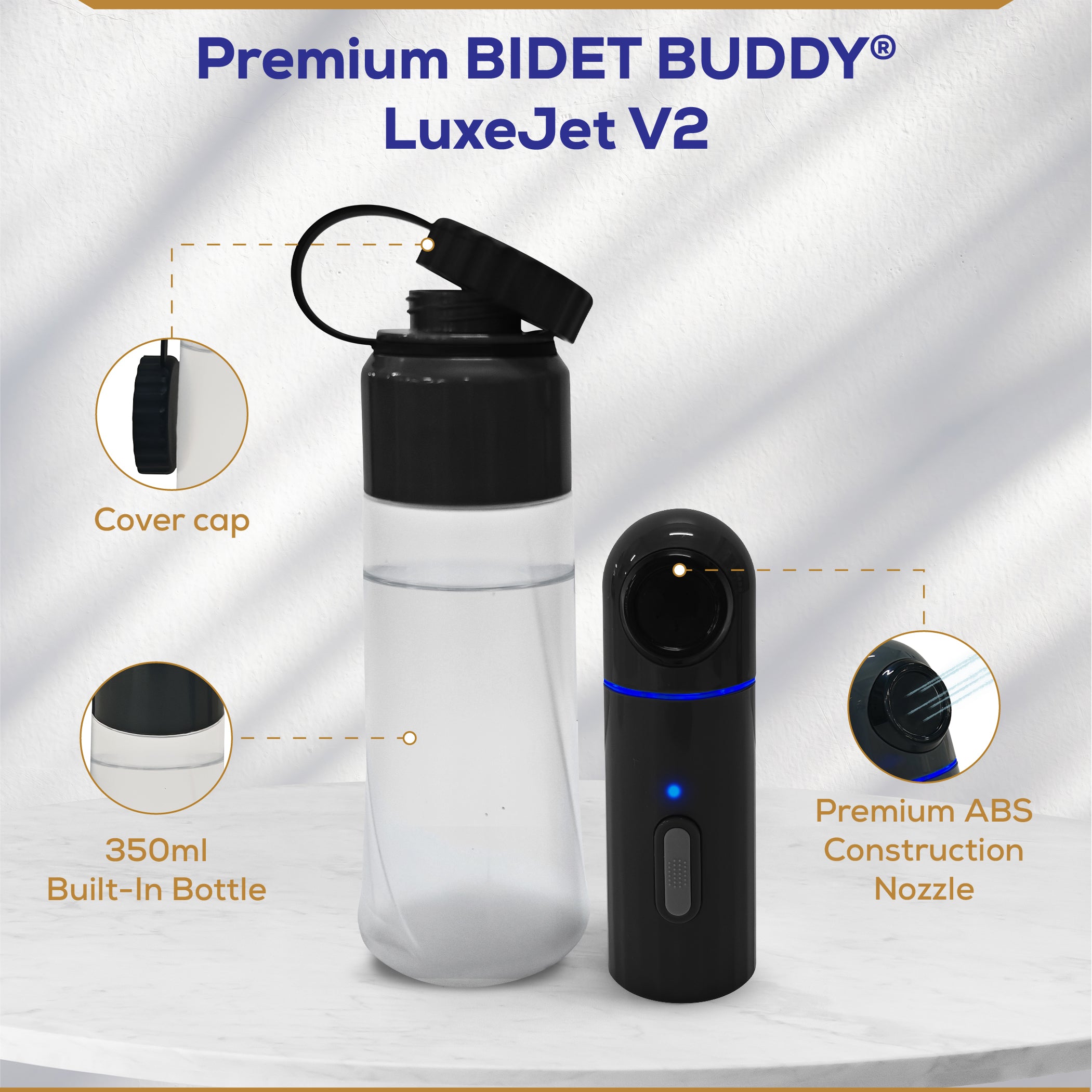 LuxeJet V2 rechargeable portable bidet by Bidet Buddy