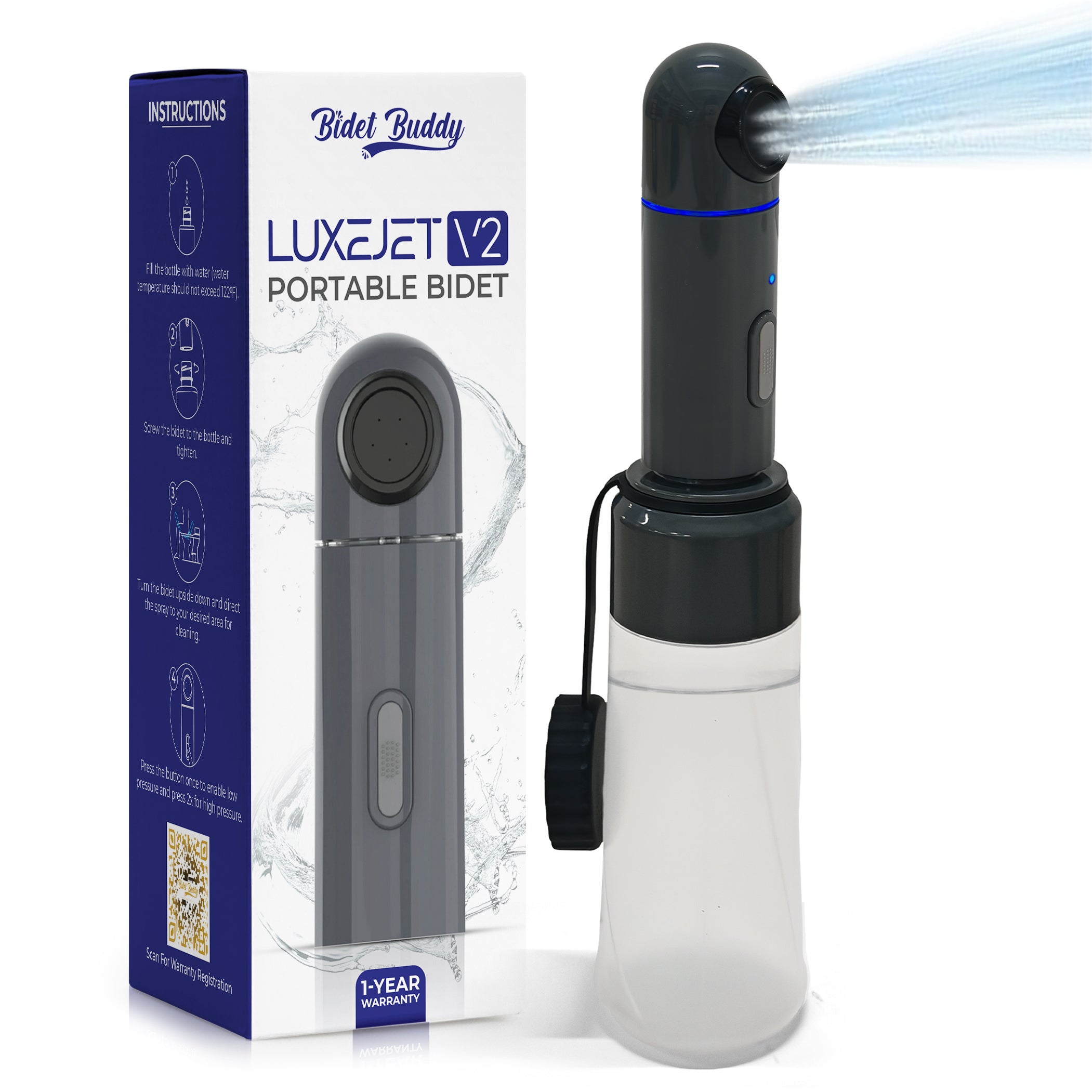 LuxeJet V2 rechargeable portable bidet by Bidet Buddy