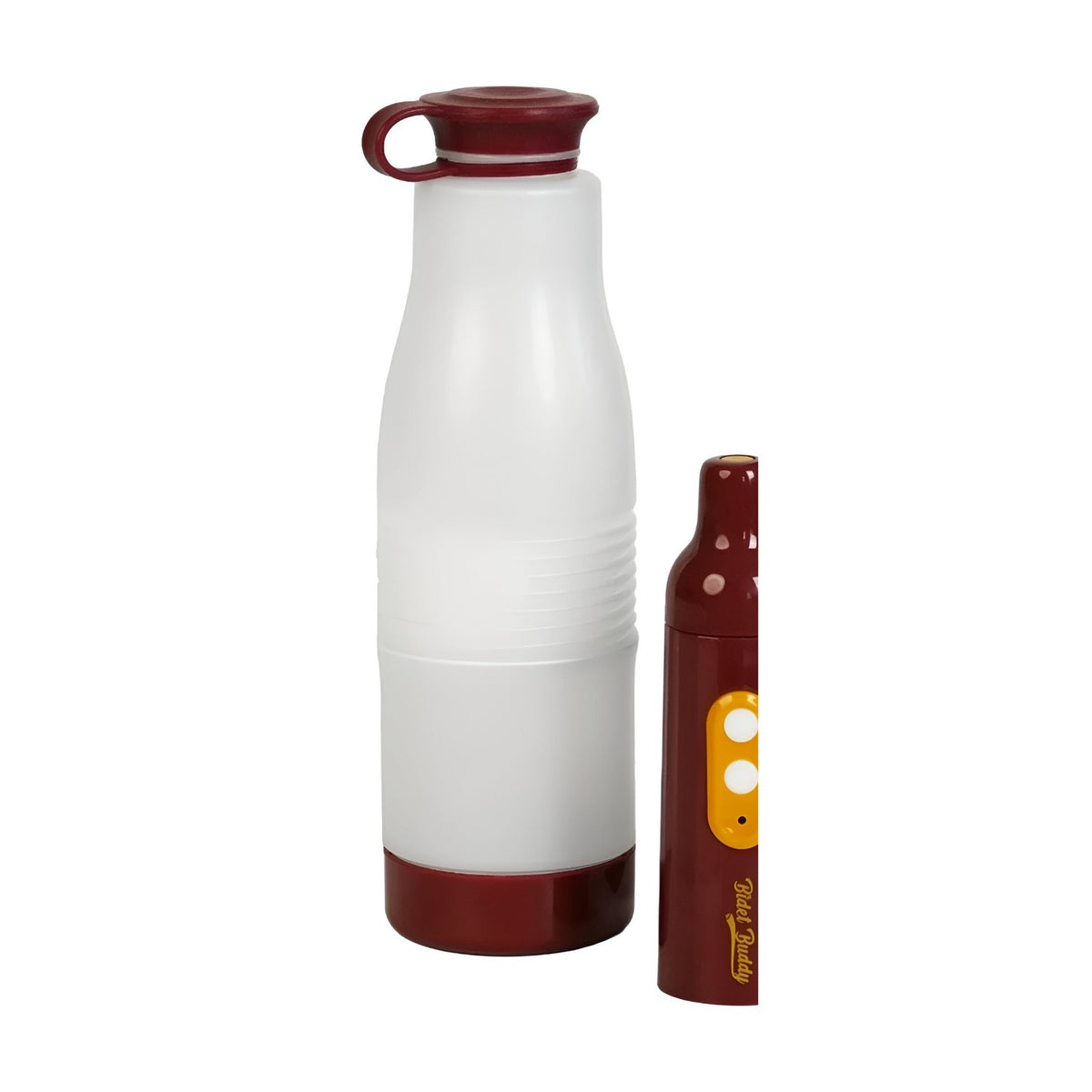 PureJet Portable Bidet in Rustic Maroon with bottle