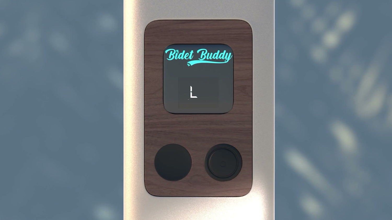 Evolv LED display and wood-accent controls close-up